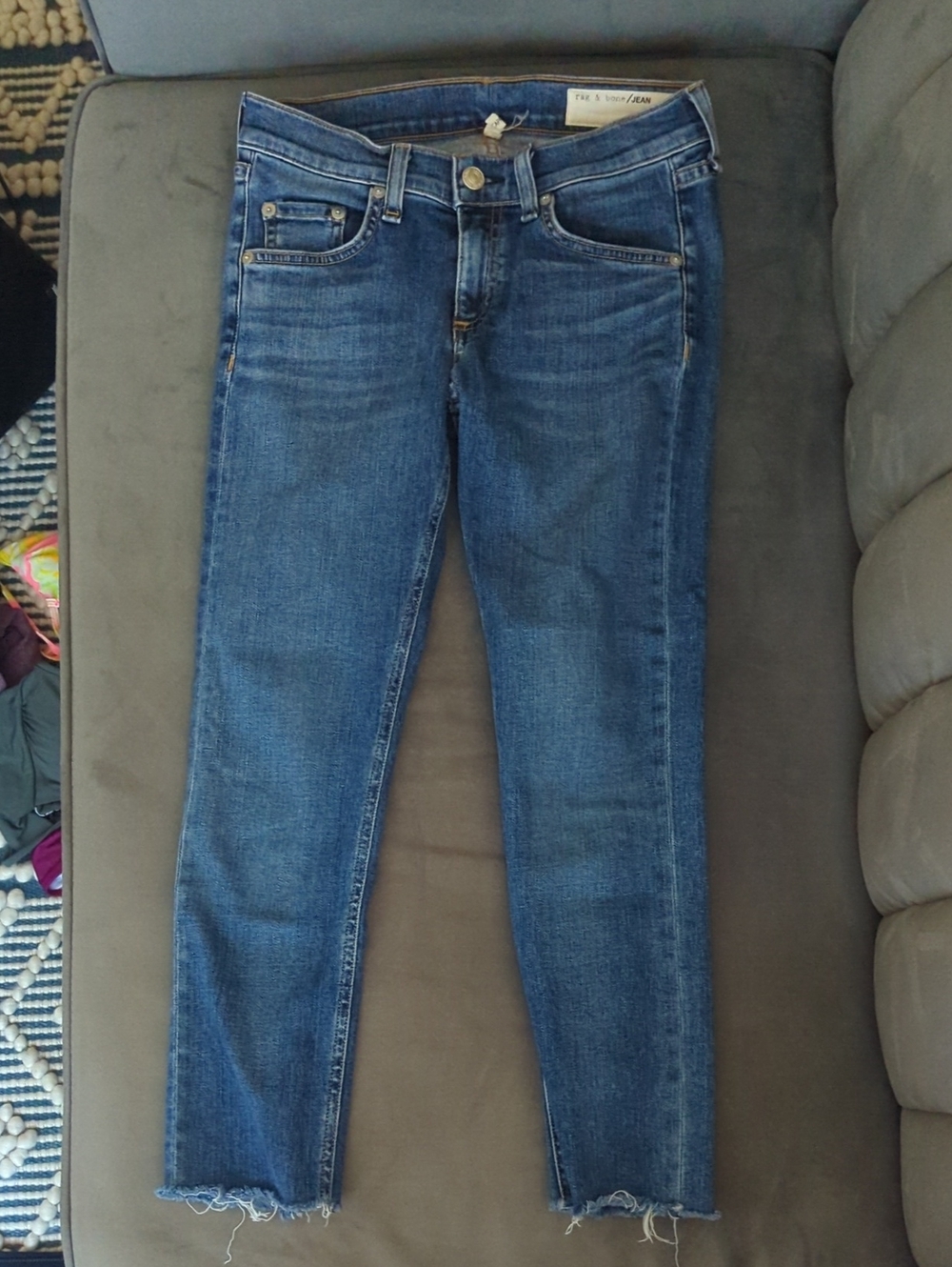 rag & bone Mid Blue Ankle Skinny Jeans